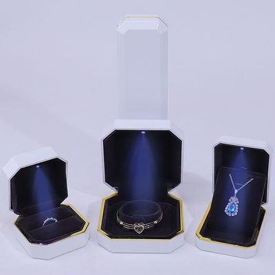 Custom Logo Cahaya Perhiasan Kotak Hadiah Untuk Gelang Gelang Pendant Velvet Kalung Cincin Bahan buatan tangan