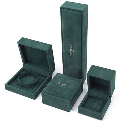 Beli Hijau gelap Kotak hadiah perhiasan beludru lembut kemasan perhiasan mewah Untuk Ring Pendant online manufacture