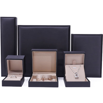 Beli Custom Logo Nobel Sleek PU Kulit Perhiasan Kemasan Kotak Dengan Lembut Velvet Lining online manufacture