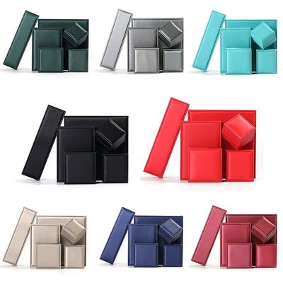 Custom Logo Nobel Sleek PU Kulit Perhiasan Kemasan Kotak Dengan Lembut Velvet Lining