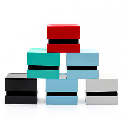 Hanhong Square Spray Paint Multicolor Kotak Perhiasan dengan Pencetakan Screen Cahaya dan Sutra