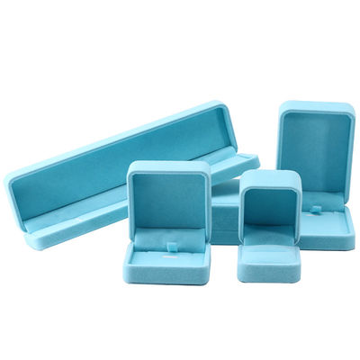 kotak perhiasan beludru biru langit persegi premium untuk gelang kalung bungkus cincin