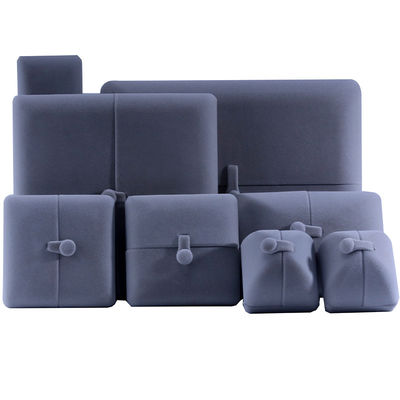 Beli Flat Open Grey Soft Velvet Perhiasan Storage Box Paket Dengan Penutupan Button online manufacture