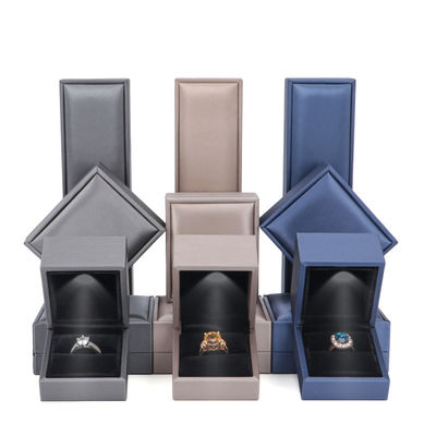 Beli Customized Hanhong Logo LED Kotak Perhiasan untuk Luxury Fux Kulit Kemasan Pribadi online manufacture