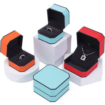 Beli Black Border Octagonal Sleek PU Kulit Perhiasan Packaging Box untuk penyimpanan mewah online manufacture