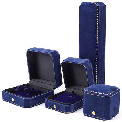 Beli Han Hong Customized Size Kotak Perhiasan Beluga Biru dengan Logo dan Paket Perhiasan online manufacture