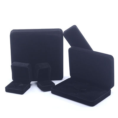 Handmade Black Velvet Ring Perhiasan Kotak untuk Kalung Stud Earrings Gelang Custom