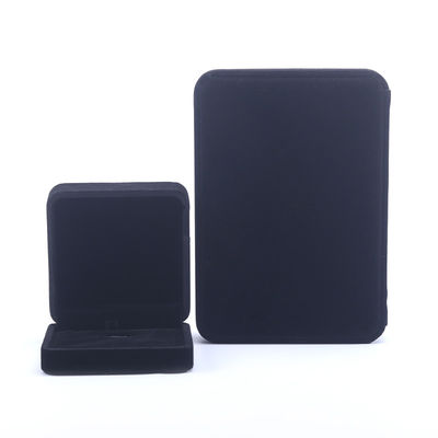 Handmade Black Velvet Ring Perhiasan Kotak untuk Kalung Stud Earrings Gelang Custom