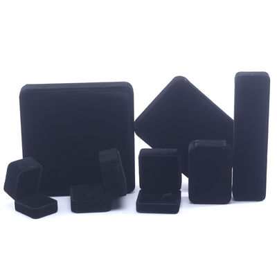 Handmade Black Velvet Ring Perhiasan Kotak untuk Kalung Stud Earrings Gelang Custom
