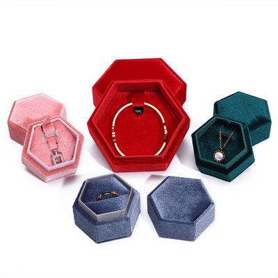 Kotak Velvet Travel Ring untuk kemasan perhiasan dan cincin pernikahan yang disesuaikan