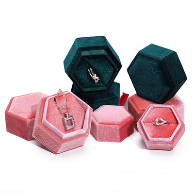 Kotak Velvet Travel Ring untuk kemasan perhiasan dan cincin pernikahan yang disesuaikan