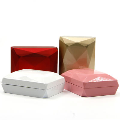 Hanhong Luxury Ring Box Custom Logo PU Plastik Putih Perhiasan Storage Box dengan lampu LED