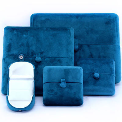 Handmade Blue Velvet Jewelry Box untuk Gelang Earrings Kalung Cincin 10*10*3cm Ukuran