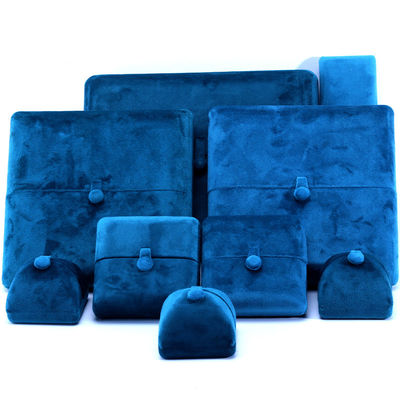 Handmade Blue Velvet Jewelry Box untuk Gelang Earrings Kalung Cincin 10*10*3cm Ukuran