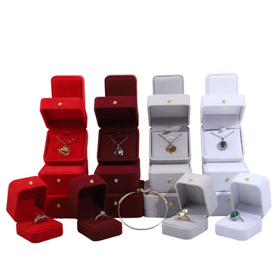 Beli 9*9*3.5cm kotak kemasan perhiasan di beludru sempurna untuk kalung gelang anting cincin online manufacture