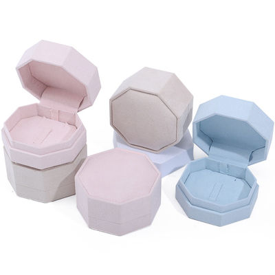 7.5*7.5cm Kotak Perhiasan Velvet untuk Custom Logo Kalung dan Ring Set Display Travel
