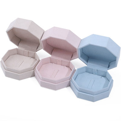 7.5*7.5cm Kotak Perhiasan Velvet untuk Custom Logo Kalung dan Ring Set Display Travel