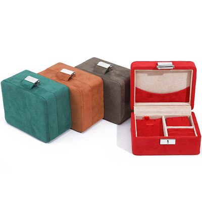 Handmade Custom Logo Velvet Perhiasan Box untuk Travel Kalung dan Storage Cincin