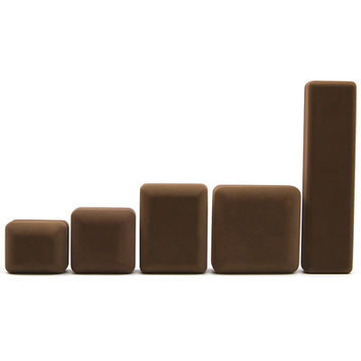 Hanhong Embossed Luxury LED Velvet Brown Jewelry Packaging Box Custom Ring Box dengan Cahaya