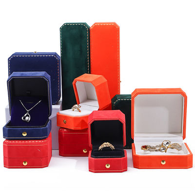 Beli Custom Logo persegi panjang Kotak Perhiasan Beludru untuk Pendant Earrings Gelang Kalung Cincin online manufacture
