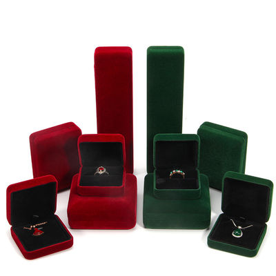 Luxury Velvet Perhiasan Set Kotak Untuk High Grade Green Packaging Gelang Kalung Cincin