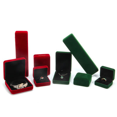 Luxury Velvet Perhiasan Set Kotak Untuk High Grade Green Packaging Gelang Kalung Cincin