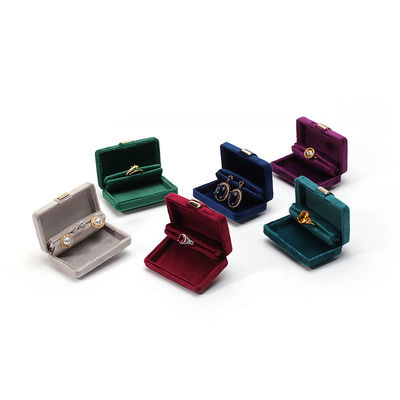 Velvet Hanhong Custom Logo Luxury Green Jewelry Box untuk Earrings Gelang Kalung Cincin
