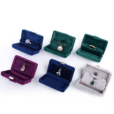 Velvet Hanhong Custom Logo Luxury Green Jewelry Box untuk Earrings Gelang Kalung Cincin