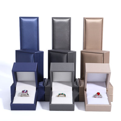 Logo Pelanggan Kotak Kemasan Perhiasan Hanhong Luxury Leather Ring Necklace Kotak Perhiasan