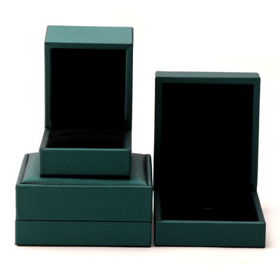 Beli Custom Luxury Velvet Perhiasan Kemasan Kotak Hijau PU Kulit Kalung dan Cincin Hanhong online manufacture