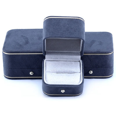 Kotak Perhiasan Velvet Gray Terbaru untuk Gelang Kalung Cincin Custom Logo Hanhong 2023