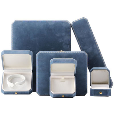Beli Kotak Perhiasan Beluga Biru Cahaya untuk Kemasan Kalung dan Gelang Mewah yang Disesuaikan online manufacture