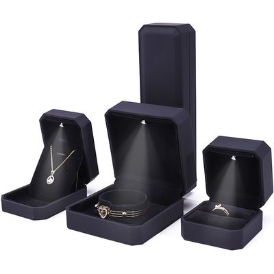 Baru Logo Custom LED Perhiasan Display Box untuk Cincin Kalung Gelang dan Earrings
