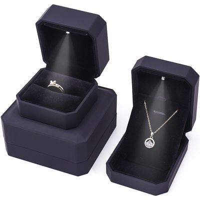 Baru Logo Custom LED Perhiasan Display Box untuk Cincin Kalung Gelang dan Earrings