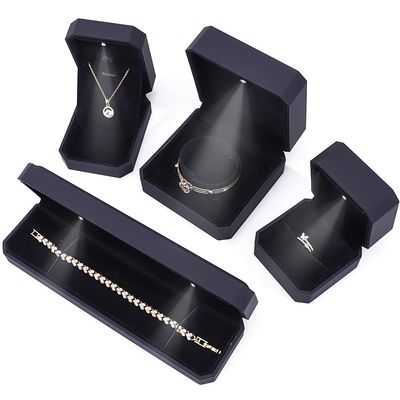 Baru Logo Custom LED Perhiasan Display Box untuk Cincin Kalung Gelang dan Earrings