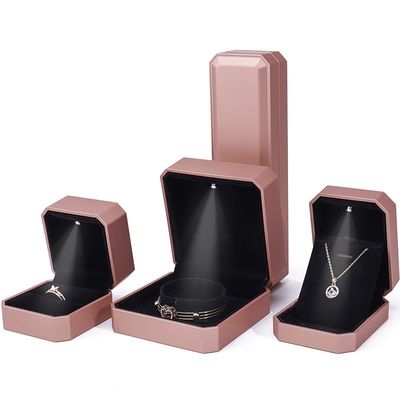 Customized LED Luxury Jewelry Box Packaging Untuk Cincin Kalung Gelang Earrings