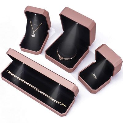 Customized LED Luxury Jewelry Box Packaging Untuk Cincin Kalung Gelang Earrings