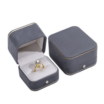 Hot Stamping Logo Hanhong Gray Custom Jewelry Box untuk Kalung Gelang Earrings