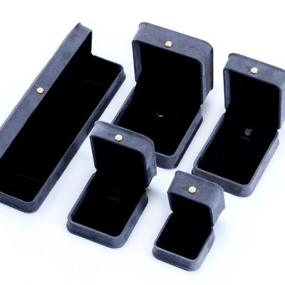Handmade Gray Velvet Jewelry Box untuk Custom Luxury Bracelet Earrings Kalung Pearl Lock