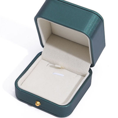 Baru Gaya Hijau PU Kulit Perhiasan Kemasan Kotak untuk Wedding Kalung Earrings Cincin