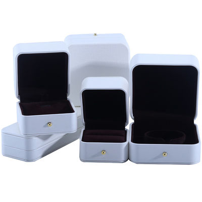Beli Kotak kemasan perhiasan kulit PU putih untuk anting kalung pernikahan cincin 9.5*9.5*6cm online manufacture
