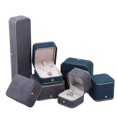 Kemasan Perhiasan Hanhong Custom Velvet Box untuk Kalung gelang anting dan cincin