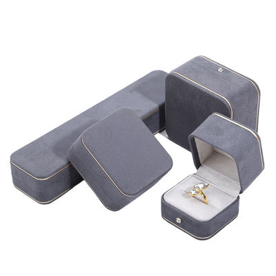 Kemasan Perhiasan Hanhong Custom Velvet Box untuk Kalung gelang anting dan cincin
