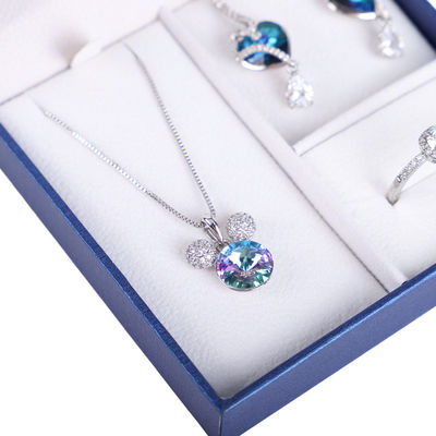 Customized Luxury Brushed Pattern Square Paper Jewelry Box untuk Hanhong Ring Necklace