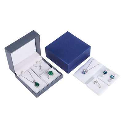 Customized Luxury Brushed Pattern Square Paper Jewelry Box untuk Hanhong Ring Necklace