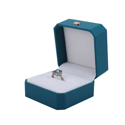 Hanhong Crown Shape Cyan PU Kotak Perhiasan Kulit Ideal untuk Gelang Earrings dan Cincin