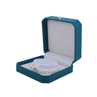 Hanhong Crown Shape Cyan PU Kotak Perhiasan Kulit Ideal untuk Gelang Earrings dan Cincin