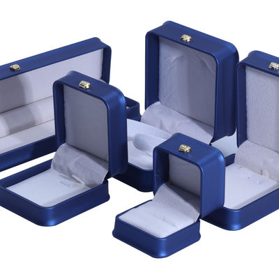 Beli Custom Logo PU Kulit Mahkota Desain Perhiasan Kotak Set untuk Blue Bracelet Kalung Cincin online manufacture