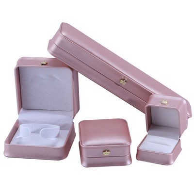 Luxury Gold Crown Design PU Kulit Perhiasan Paket Box untuk Gelang Kalung Ring