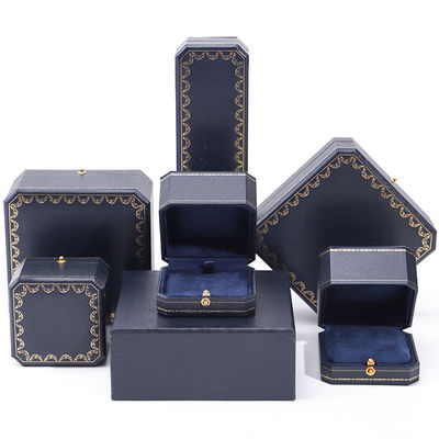 Beli Custom Logo Perhiasan Paket buatan tangan kotak kertas persegi biru untuk kotak cincin plastik mewah online manufacture